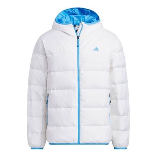 Пухо яке adidas Originals Adidas Hooded Puffer Jacket Бяло | HZ2595, 0