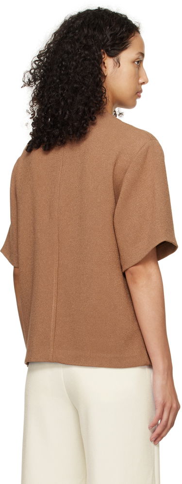 Тениска Anine Bing Maddie Relaxed-Fit Wool-Blend T-Shirt Кафяво | A-07-9806-200, 2