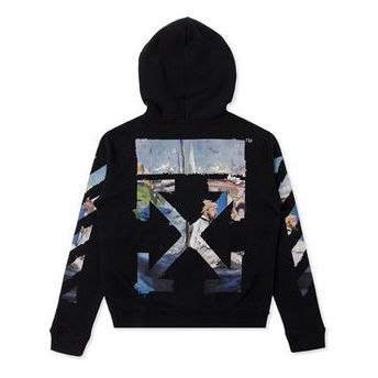 Суитчър Off-White Off-White Diagonal Arrows Print Hoodie Черно | OMBE001R190030121088, 0