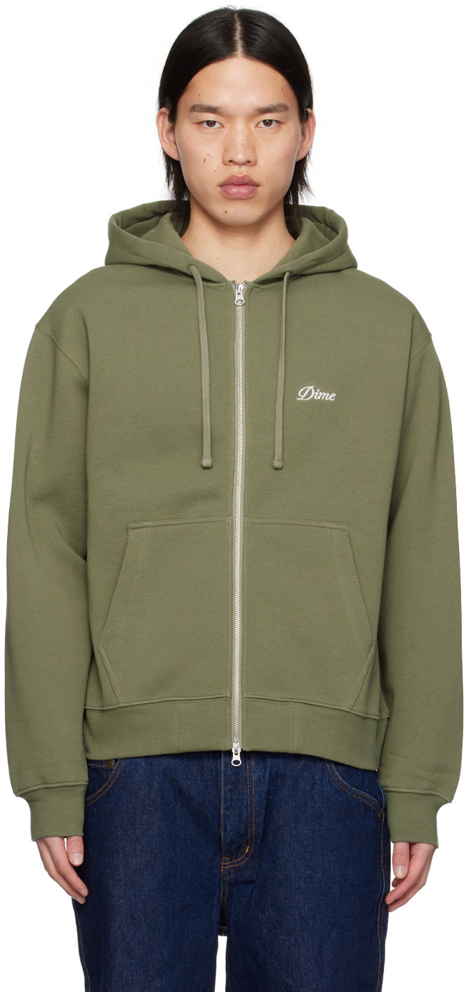 Суитчър Dime Khaki Cursive Hoodie Зелено | DIMESP2417GRN