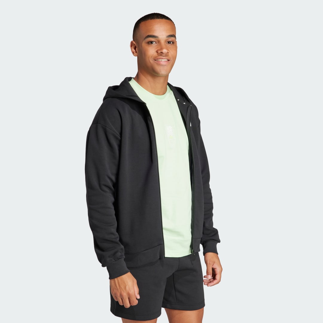 Суитчър adidas Performance Future Icons Badge Sportswear Full Zip Hoodie Черно | IN3305, 1