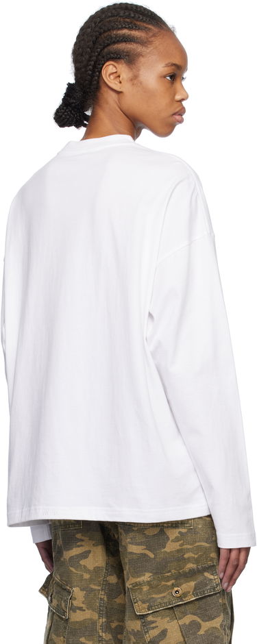 Тениска We11done We11done Sparkle Logo Long Sleeve T-Shirt Бяло | WD-TT0-25-742-U-WH, 2