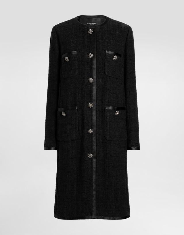 Dolce & Gabbana Single-Breasted Raschel Tweed Coat