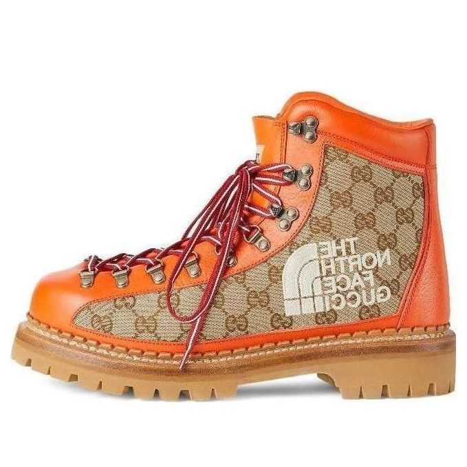 Кецове и обувки Gucci The North Face x  Canvas Leather Boots Оранжево
 | 679914-18A40-7570, 0