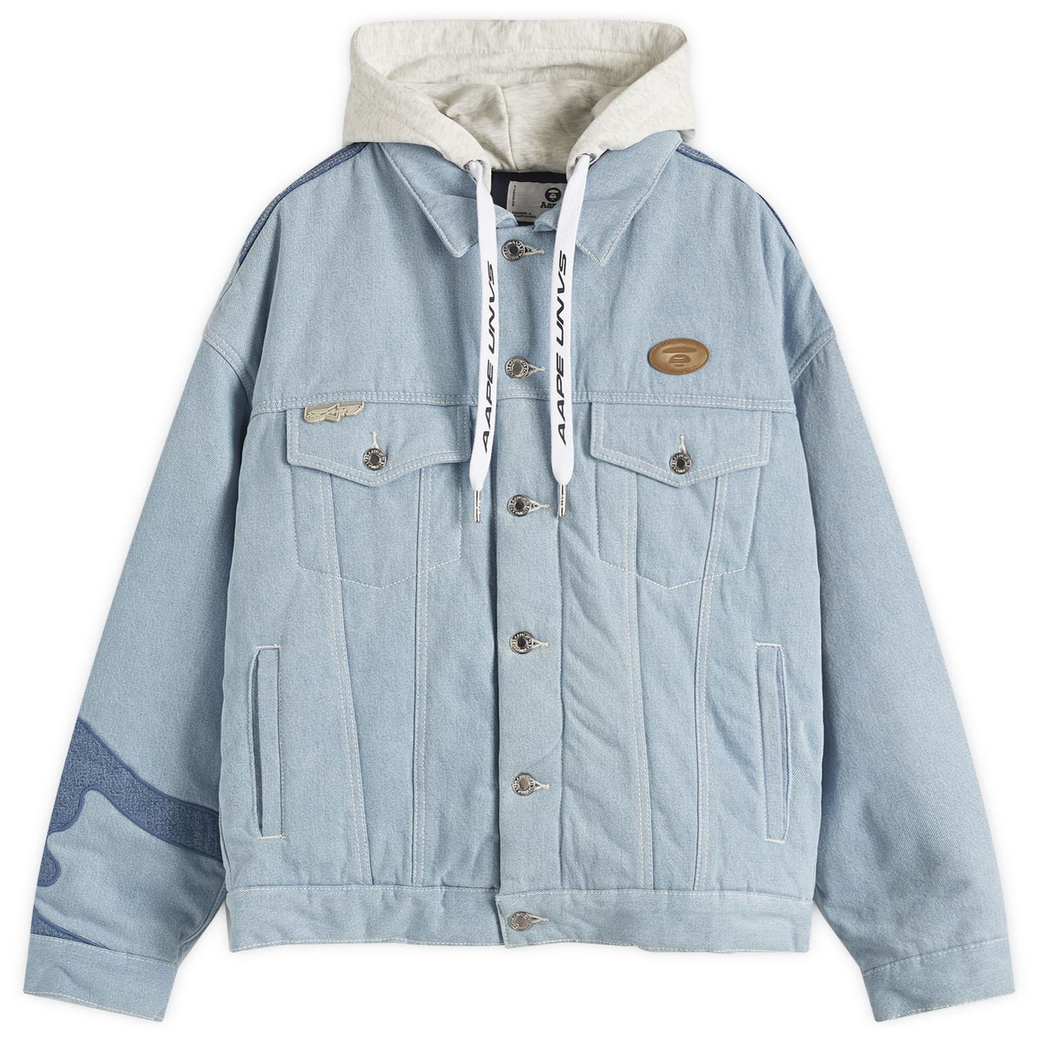Яке AAPE by A Bathing Ape AAPE Padded Denim Jacket, Size Large Синьо | AAPJKM7679XXNBLL, 0
