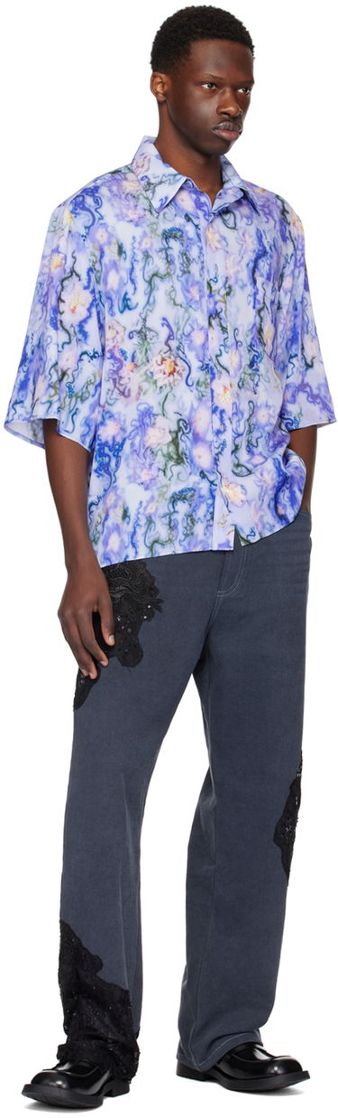 Риза Collina Strada Collina Strada Market Print Shirt Синьо | XX3890, 3