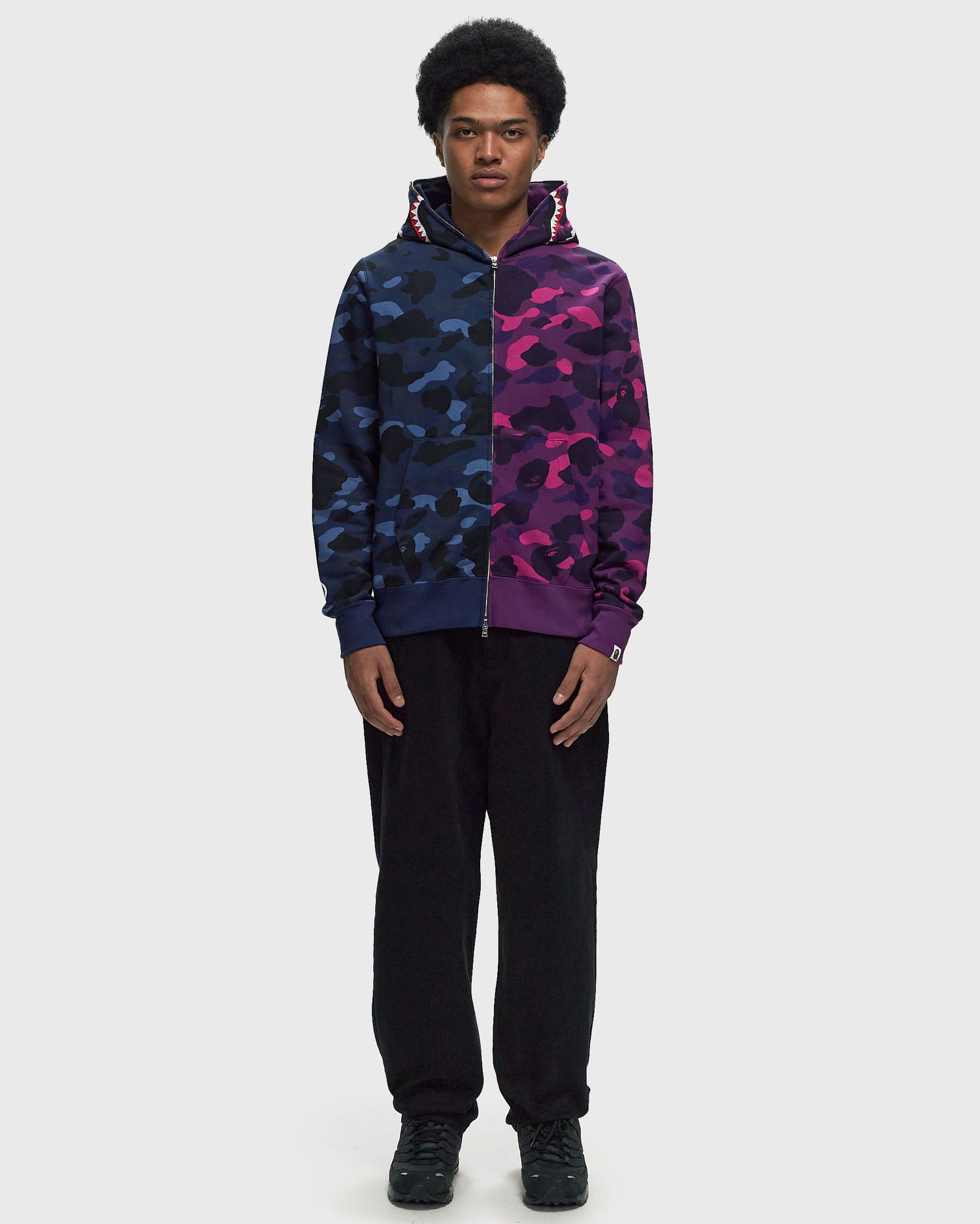 Суитчър BAPE COLOR CAMO SEPARATE Shark FZ Hoodie Синьо | 001ZPK801001MNYE, 1