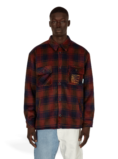 Риза PACCBET Sherpa Lined Woven Shirt Бургунди | PACC9J002 1