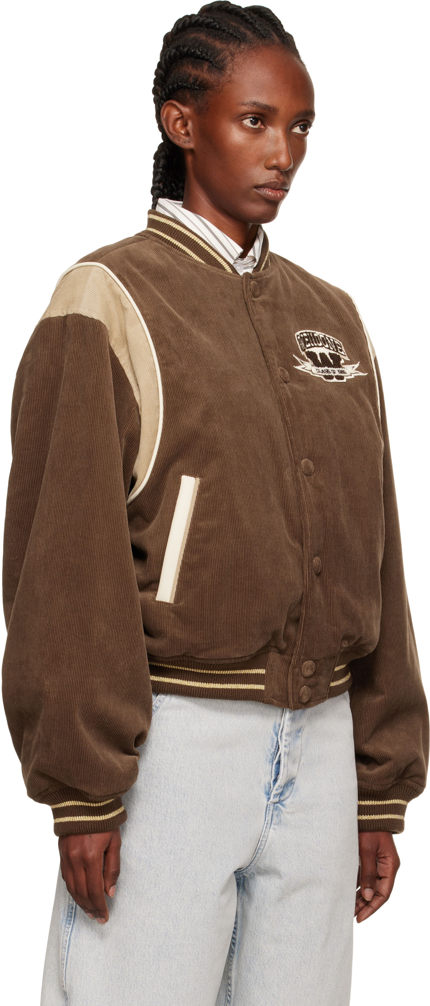 Яке бомбър We11done We11done College Corduroy Varsity Jacket Кафяво | WD-JP2-25-060-W-BR, 1