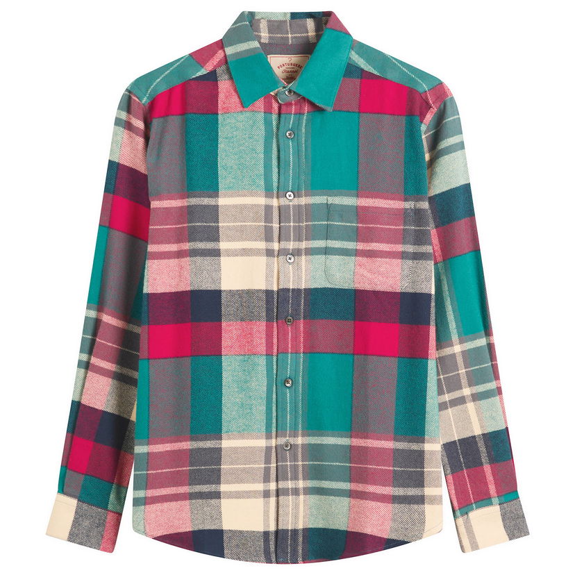 Риза Portuguese Flannel Tintor Flannel Check Shirt Многоцветен | AW25074-GRN