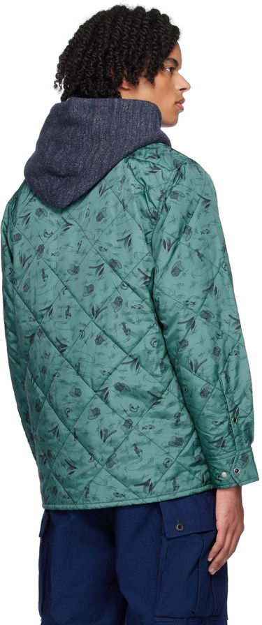 Яке BEAMS BEAMS PLUS Quilted Fishing Print Jacket Зелено | 38180380139, 2