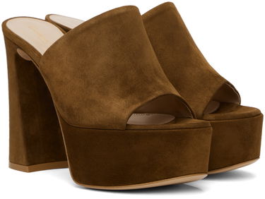 Кецове и обувки Gianvito Rossi Suede Platform Mules Кафяво | G16990.70RIC.CAM, 3