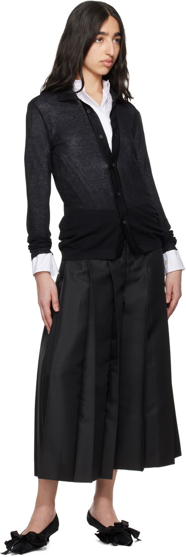 Панталони Comme des Garçons Comme des Garçons Gabardine Pleated Cropped Trousers Черно | GO-P009-S25, 3