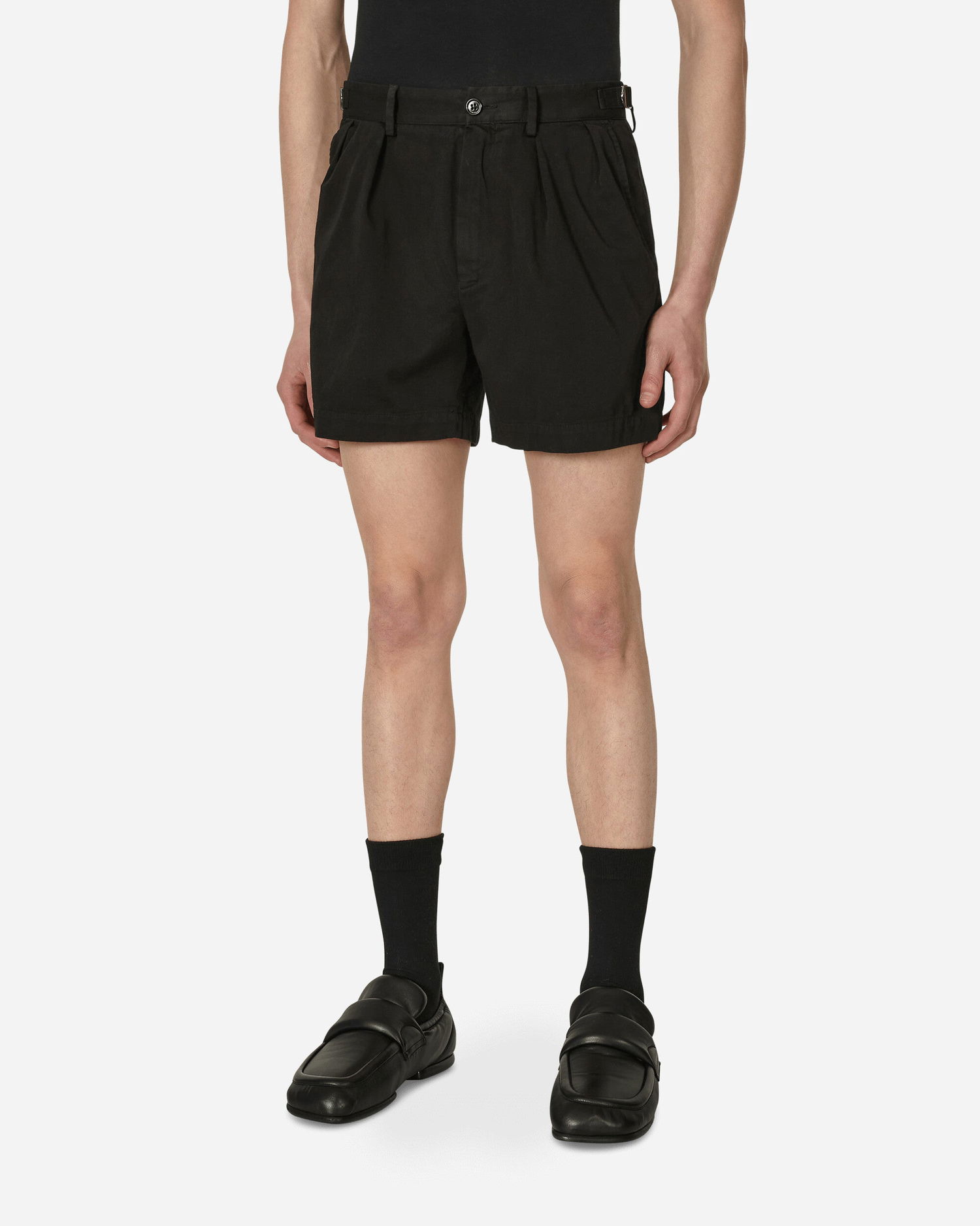 Къси панталони Dries Van Noten Pleated Cotton Shorts Черно | 231-020913-6326 900, 0