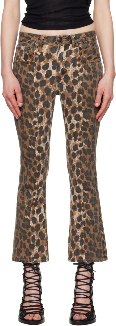 Дънки R13 R13 Leopard Print Kick Fit Jeans Кафяво | R13W0009-D278A, 0