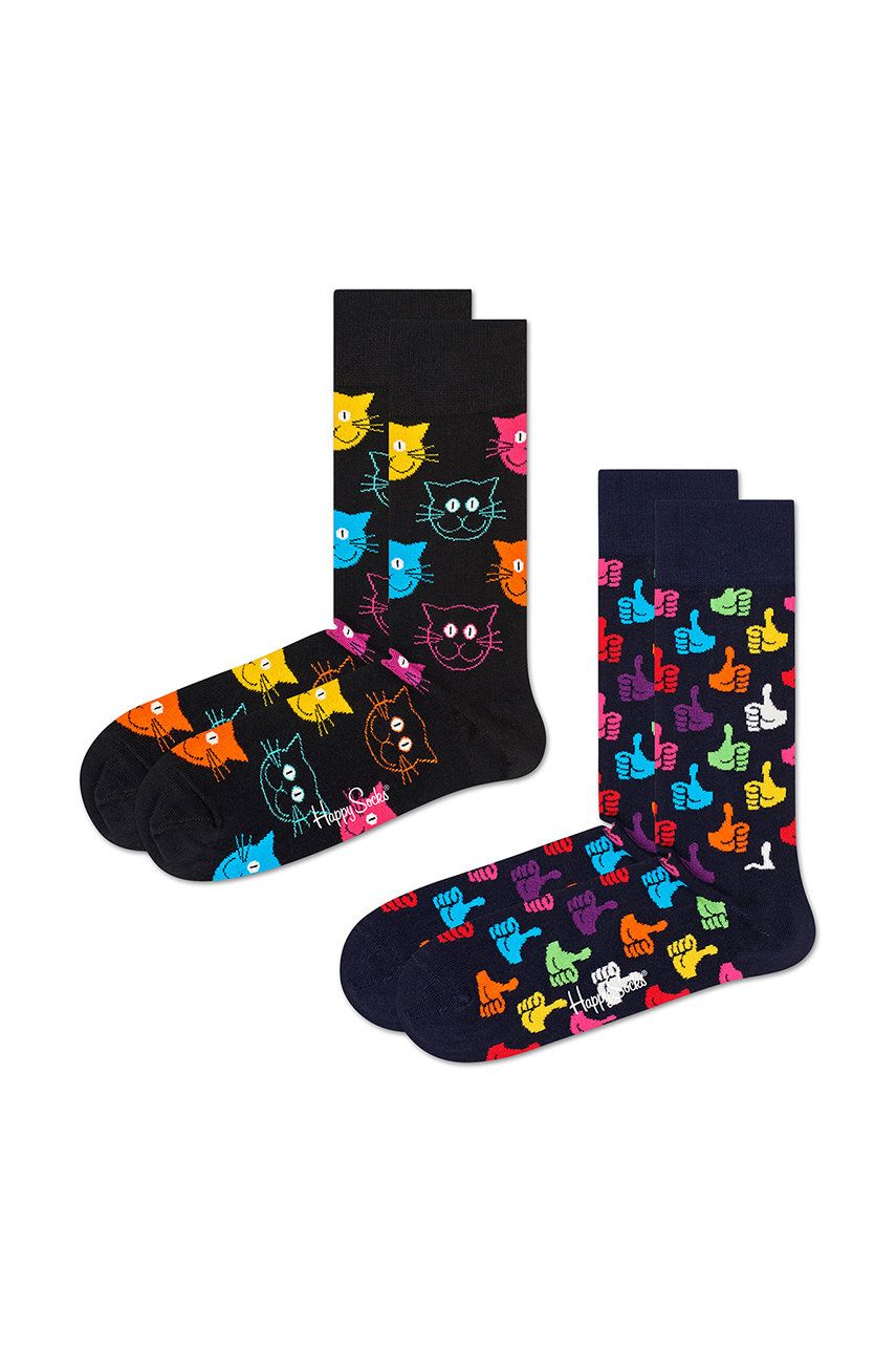 Чорапи Happy Socks 2 Pack Classic Cat Crew Socks Черно | MJA02.9050.M, 0
