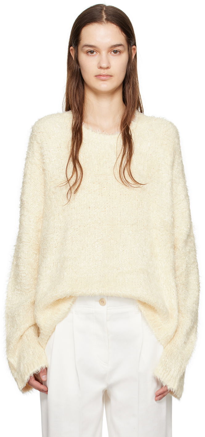 Пуловер TOTEME TOTEME Women's Crewneck Sweater Бяло | 242-WRT2289-YA0050, 0