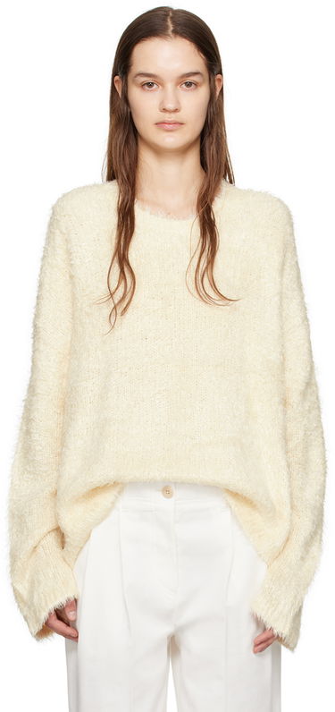 Пуловер TOTEME TOTEME Women's Crewneck Sweater Бяло | 242-WRT2289-YA0050, 0