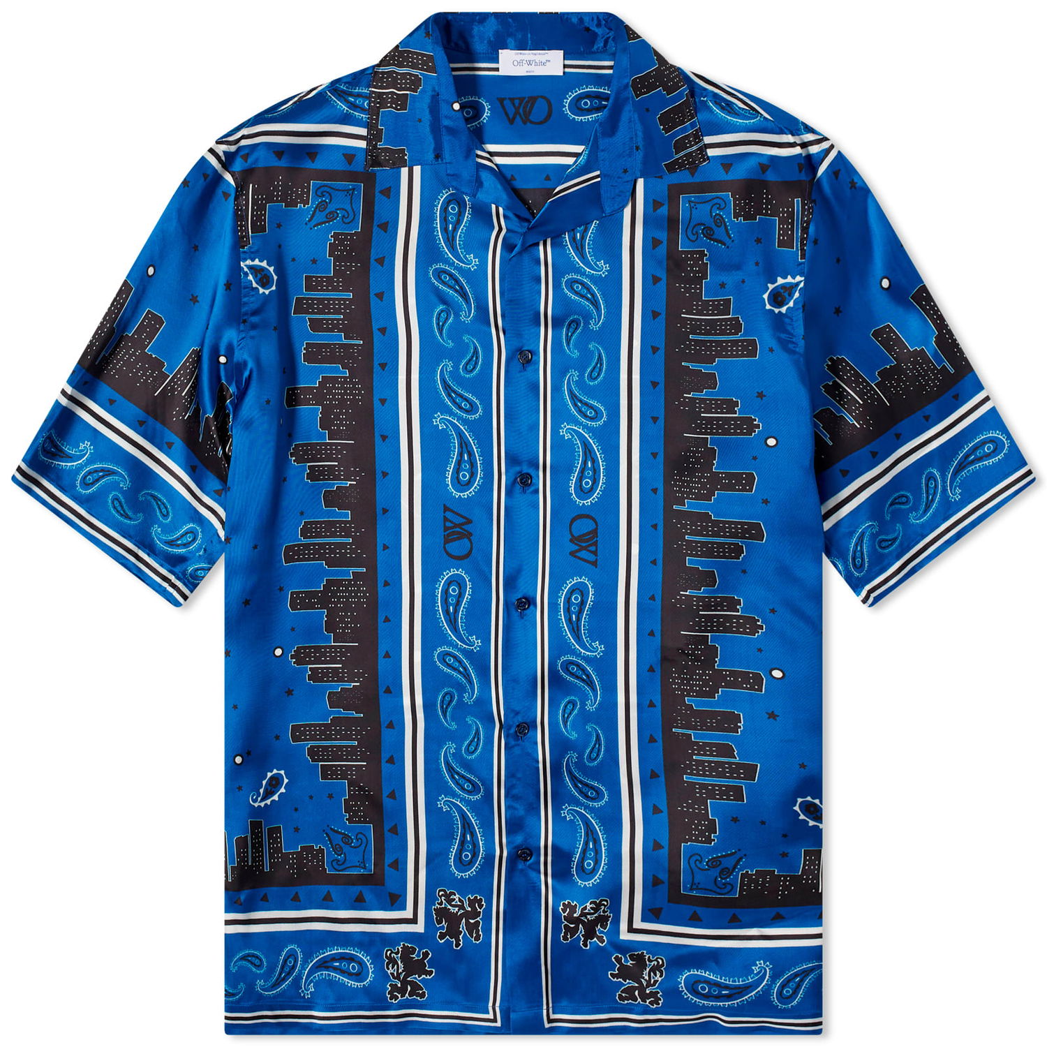 Риза Off-White Bandana Vacation Shirt Синьо | OMGG013S24FAB0034646, 0