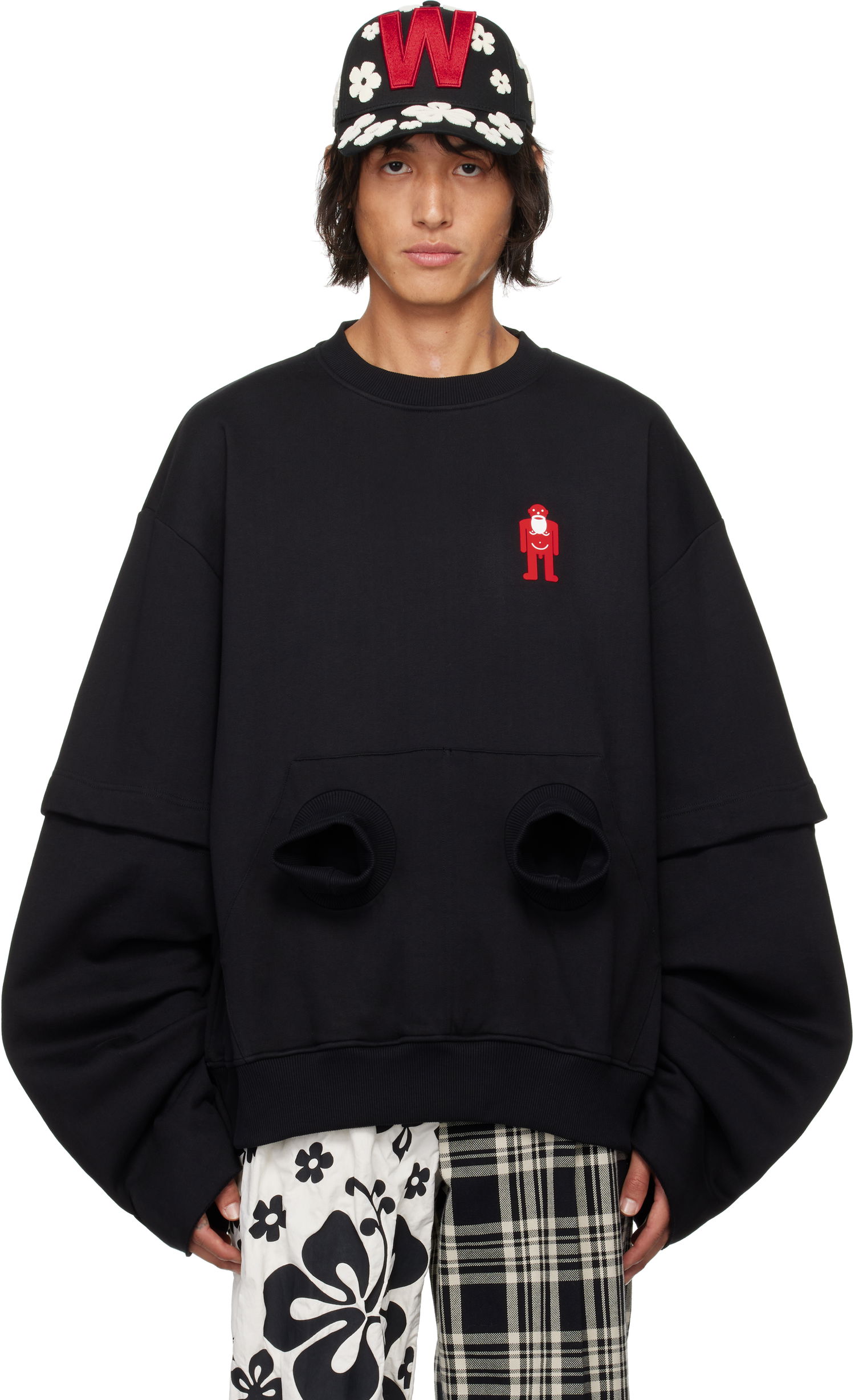 Суитчър Walter Van Beirendonck 'Black Hole' Oversized Sweatshirt Черно | 8012, 0