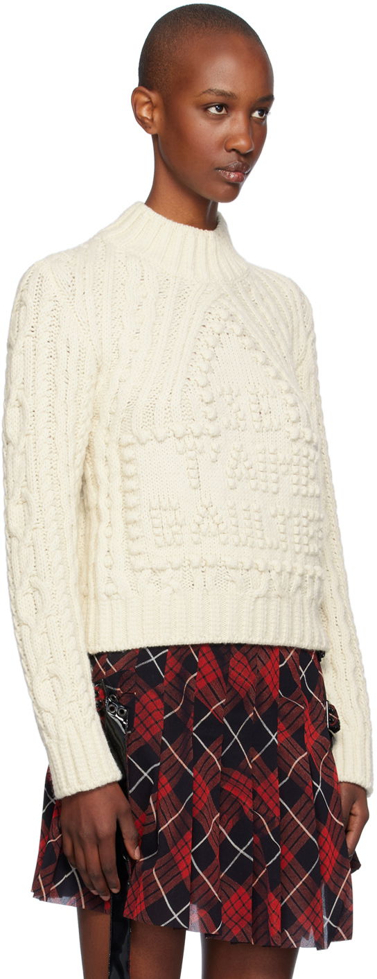 Пуловер Jean Paul Gaultier Jean Paul Gaultier Aran Knit Sweater Бяло | 24/31-F-PL055-M080-64, 1