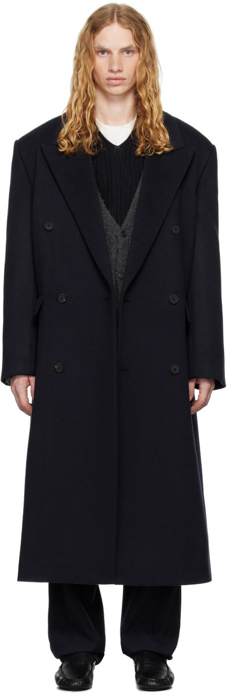 Палта The Row Navy Velasco Coat Черно | 769-W3140