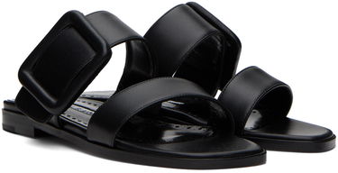 Аксесоари Manolo Blahnik Manolo Blahnik Tituba Leather Sandals Черно | 419-0691, 3