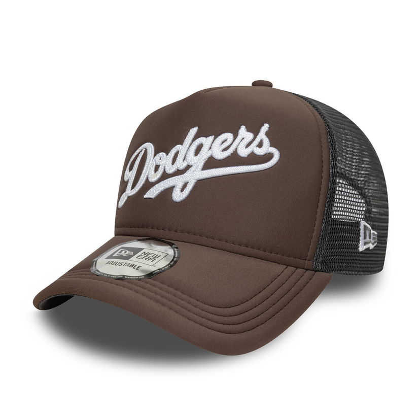 Шапка с козирка New Era MLB Foam Script 9FORTY Trucker LA Dodgers Adjustable Hat Кафяво | 60691183