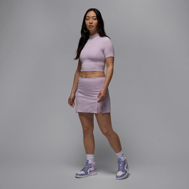Пола Jordan Jordan Knit Short Sleeve Crop Top Лилаво | HJ0083-530, 2