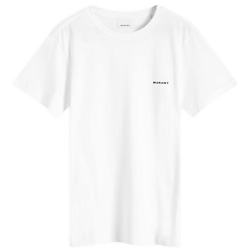 Тениска ISABEL MARANT Logo T-Shirt in White Бяло | 24ATS0047HA-B3N13H-20WH