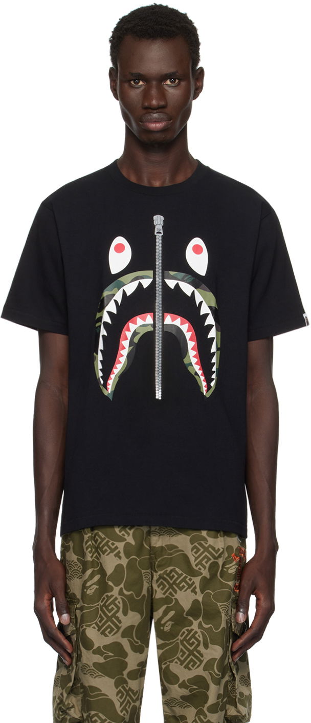 Тениска BAPE 1st Camo Shark T-shirt Черно | 001TEK801013M