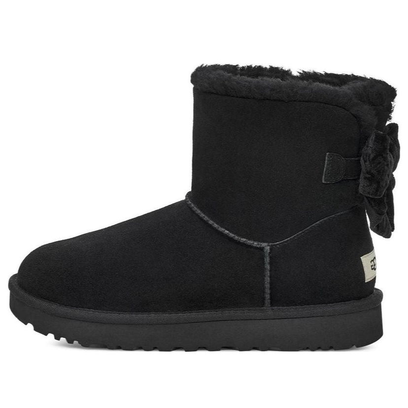 Кецове и обувки UGG Mini Bailey Bow Crushed Velvet Boots Черно | 1138172-BLK