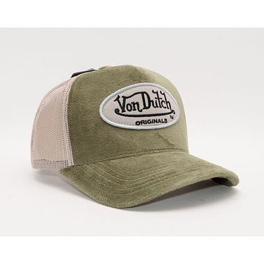 Шапка с козирка Von Dutch Kent Trucker Velvet Khaki/Sand Зелено | VD7030163, 0