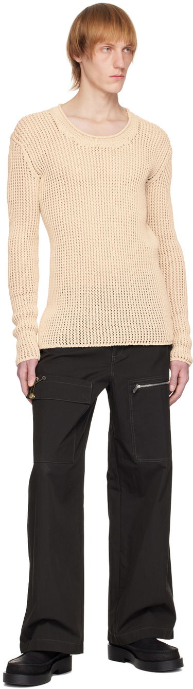 Пуловер Dion Lee Grid Knitted Sweater Бежово | C7163R23, 3