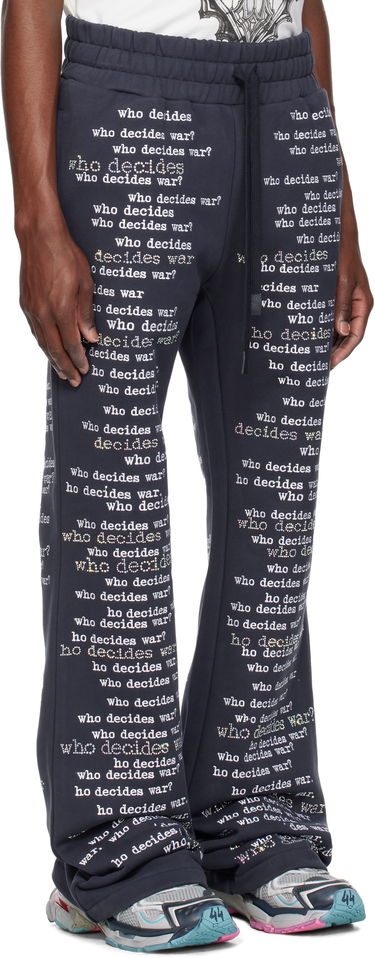 Спортни панталони Who Decides War 'WDW' Scripture Sweatpants Тъмно синьо | 1121150010SS25, 1