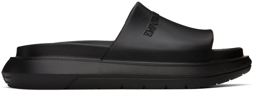Кецове и обувки Emporio Armani Rubberized Pool Slides Черно | X4P134XD40500002, 0