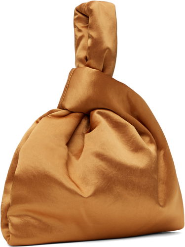 Дамска чанта Nanushka Nanushka Jen Knotted Satin Pouch Кафяво | NW25RSBG02419, 2