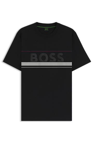 Тениска BOSS BOSS T-Shirt with Stripes and Logo Черно | 50550113, 0