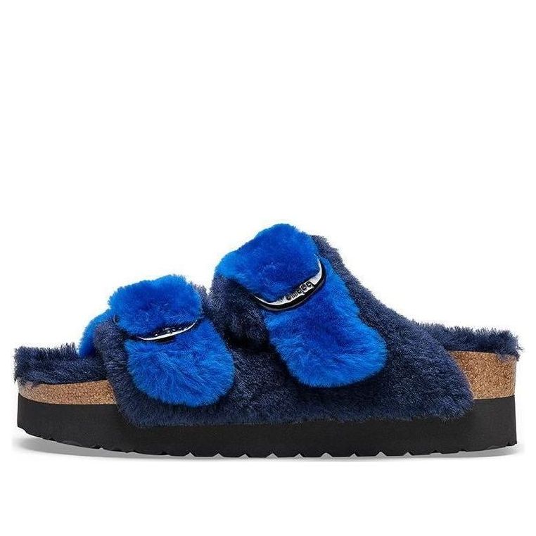 Кецове и обувки Birkenstock Arizona Big Buckle Pap Fur Narrow Fit Slides Синьо | 1025398