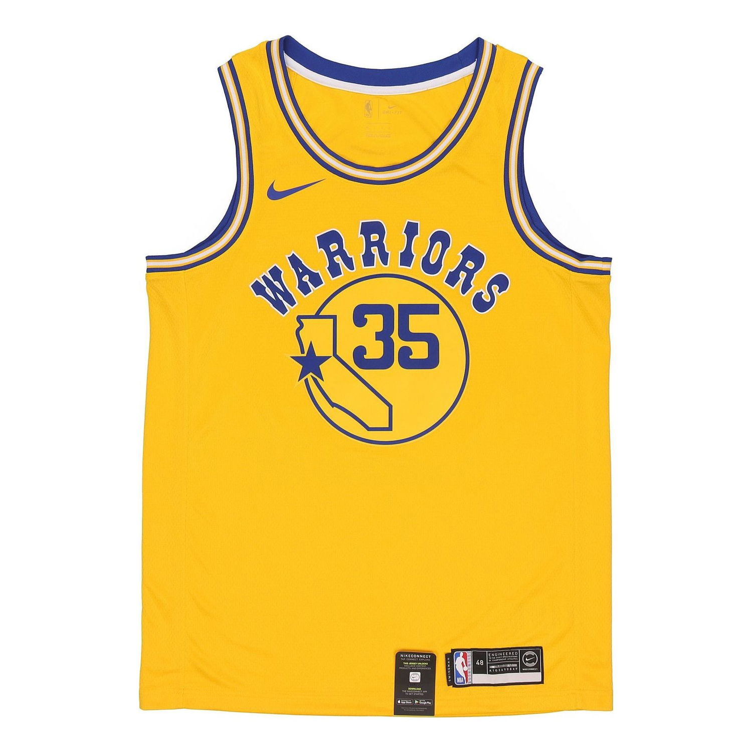 Фланелка Nike Golden State Warriors Durant Classic Edition Swingman Connected Jersey Жълто | AJ3878-729, 0
