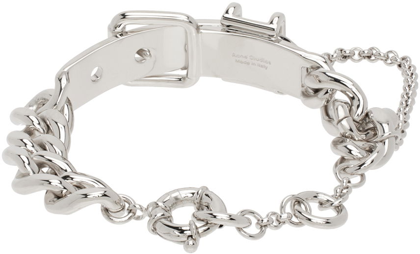 Гривна Acne Studios Buckle Chain Bracelet Сиво | C50414-, 1