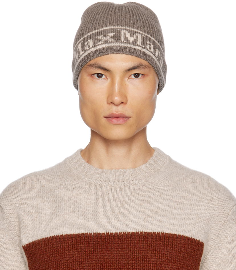 Шапка Max Mara Max Mara Educata Knit Beanie Сиво | 2345761233600