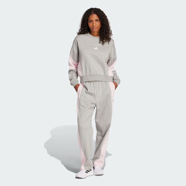 Colorblock Cropped Sweatshirt and Pants Set