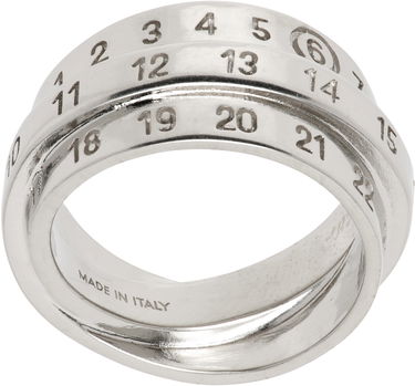 Пръстен Maison Margiela Triple Logo Numeric Signature Silver Ring Металик | SM6UQ0073 P6627, 2