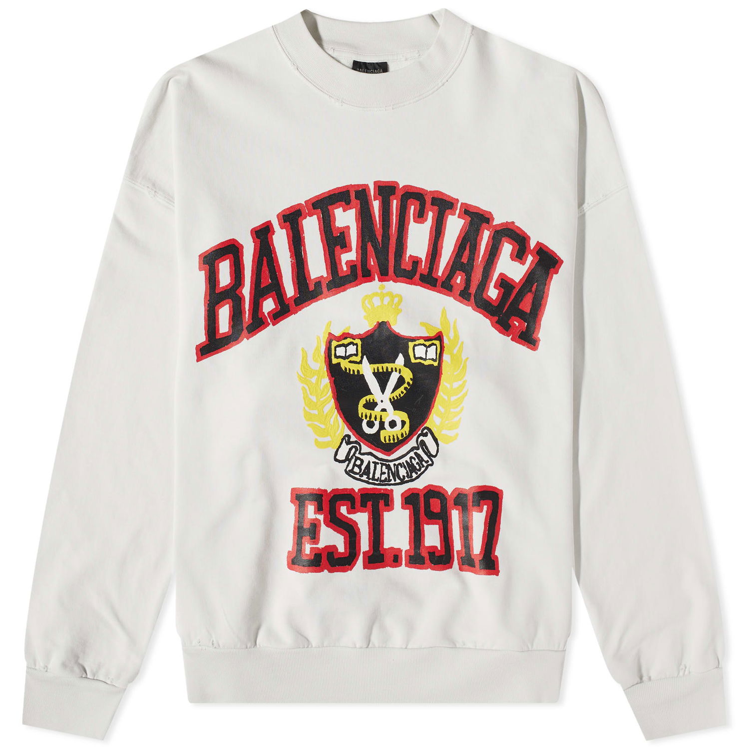 Суитчър Balenciaga College Crew Sweat Бяло | 697869-TOVK2-9012, 0