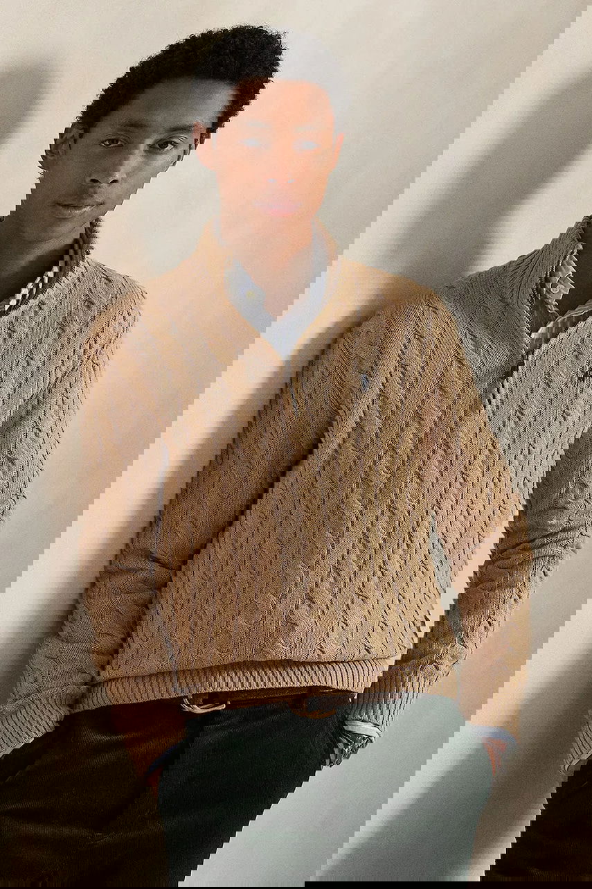 Пуловер Polo by Ralph Lauren Polo Ralph Lauren Cable-Knit Half-Zip Sweater Бежово | 710810841, 0