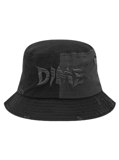 Split Distressed Bucket Hat Black