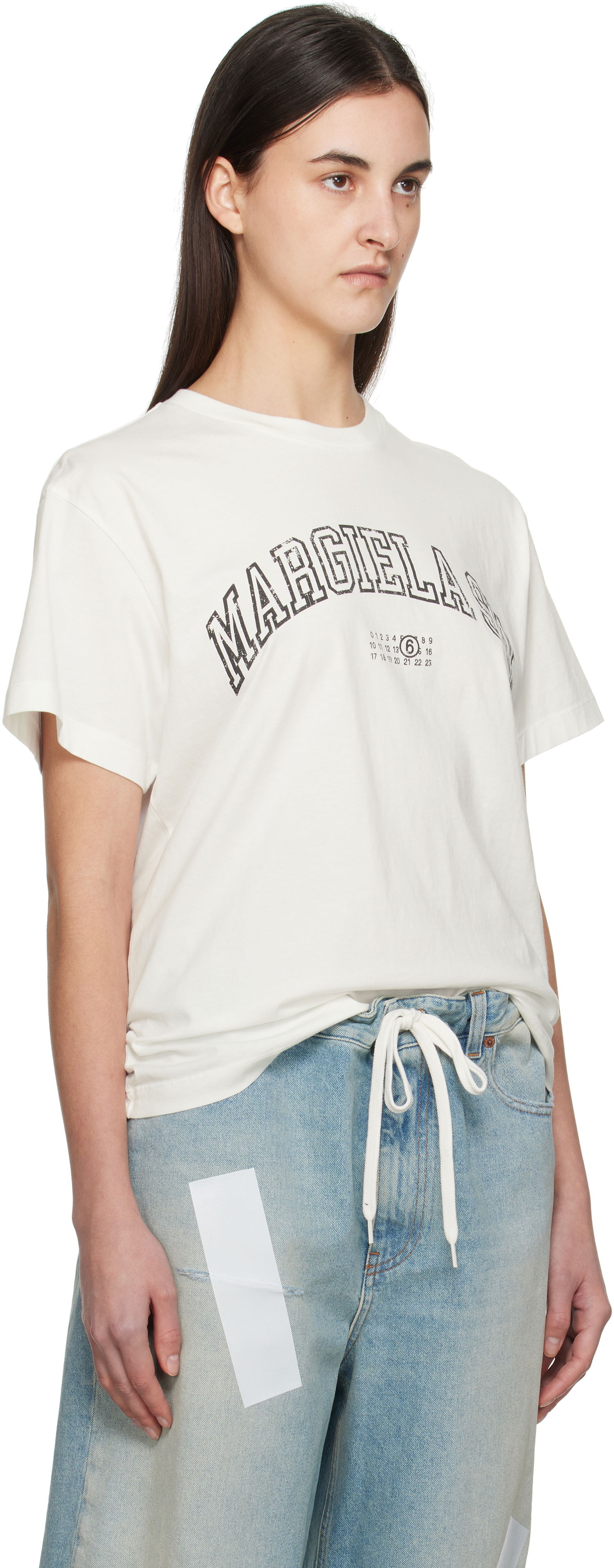 Тениска Maison Margiela MM6 Maison Margiela Varsity Print T-Shirt Бяло | SH0GC0046 S24312, 1