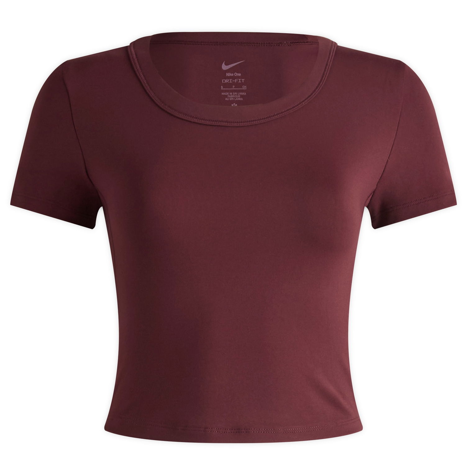 Съкратен топ Nike Women's One Therma-FIT Short Sleeve Crop Top Бургунди | FN2804-652, 0