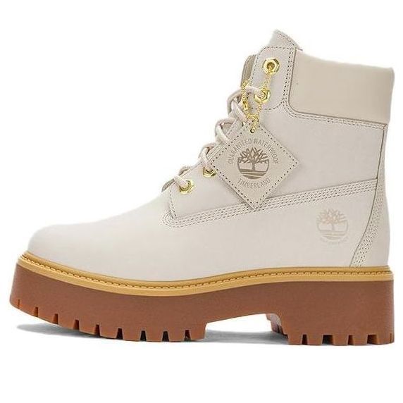Кецове и обувки Timberland Stone Street 6 Inch Platform Waterproof Boots Бежово | A6AWZW